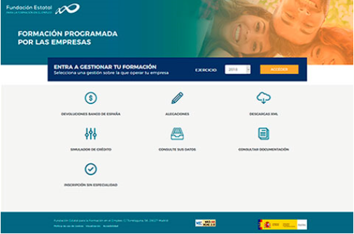 Aplicación FUNDAE Formación Programada por las Empresas 2020